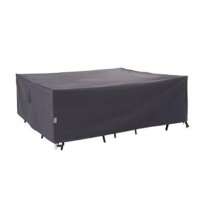 WJ-X3 Heavy-Duty Patio Furniture Cover, Waterproof & Windproof Outdoor Furniture Cover for Rectangle Table and Chairs, Fade-Resistant, 86" x 47" x 31", Gray