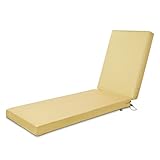 Duck Covers Weekend Water-Resistant Outdoor Chaise Cushion, 72 x 21 x 3 Inch, Straw, Outdoor Seat Cushions