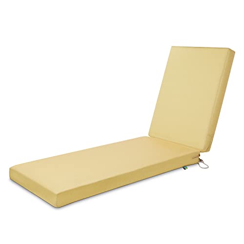 Duck Covers Weekend Water-Resistant Outdoor Chaise Cushion, 72 x 21 x 3 Inch, Straw, Outdoor Seat Cushions