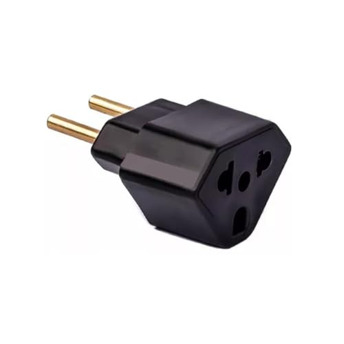 Adaptador de Tomada Universal 10A e 20A 2 Polos Padrão Brasileiro e Americano (PRETO)