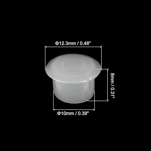 Image of uxcell 200Pcs Screw Hole Plugs, 10mm(3 /8 inch) Dia Plastic Snap in Shelf Button Flush Type Caps for Furniture Cabinet Cupboard, Clear