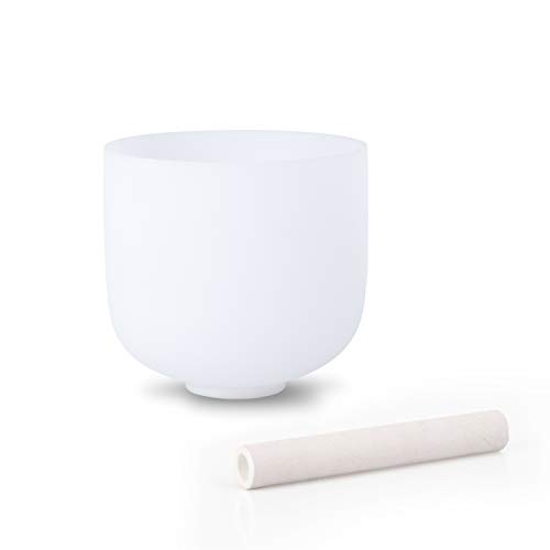 ALIOTH 6” 440 Hz D Note Crystal Singing Bowl Sacral Chakra with Suede Mallet for Meditation, Yoga, Energy Healing & Chakra Balancing