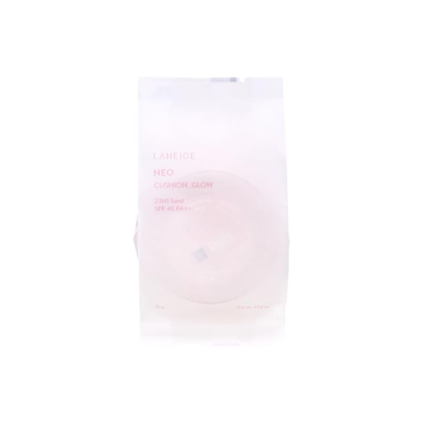 LANEIGE Neo Cushion Glow Base Cushion Illuminante, tonalità 23N, 15 g più ricarica 15 g, copertura naturale, finitura radiante, SPF 23 PA++