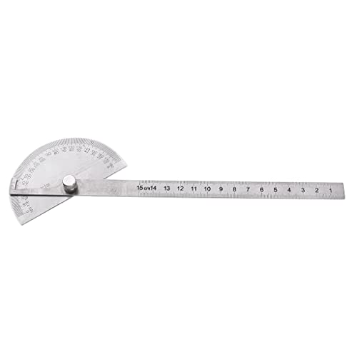 Jiangbered 150mm スチール製 0-180度分度器 角度アーム定規 メジャー定規