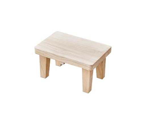 TEMIREN Banqueta de madeira Tung com almofadas de borracha antiderrapantes para banquinho pequeno no