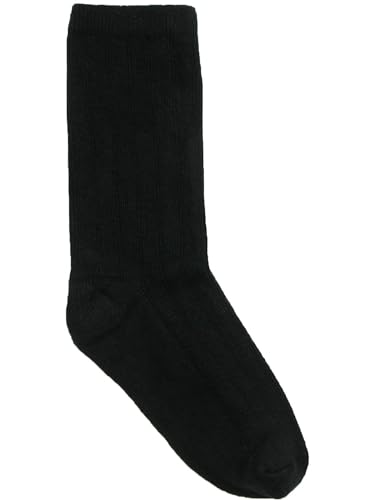 Jefferies Socks Kids' Cotton Ribbed Uniform Crew Socks, Medium, Black3