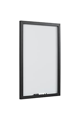 Bi-Office Magnettafel Optimum Whiteboard, trocken abwischbar, Rahmen matt schwarz MDF, 60 x 45 cm