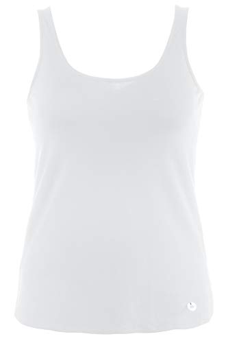 GINA LAURA Top, Tinta Unita, Orlo Arrotondato, Bianco (Natur 22), S Donna