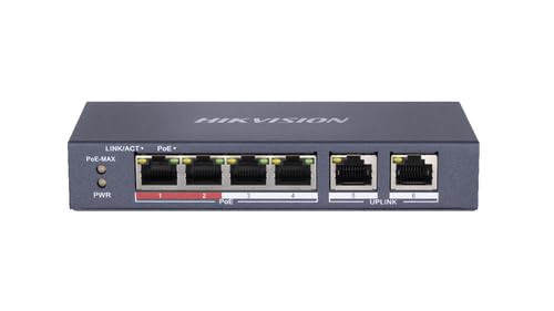 HIKVISION Conmutador de 8 puertos Gigabit Unmanaged Poe Switch, 1 Gigabit RJ45 UPLINK Puerto, 1 Gigabit SFP UPLIN