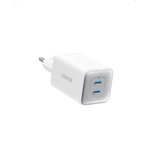 Anker 523 Nano Cargador Carga Rapida USB C 47W, Compacto con 2 Puertos GAN | para iPhone 17/16, Galaxy, Pixel 4/3 y iPad mini.