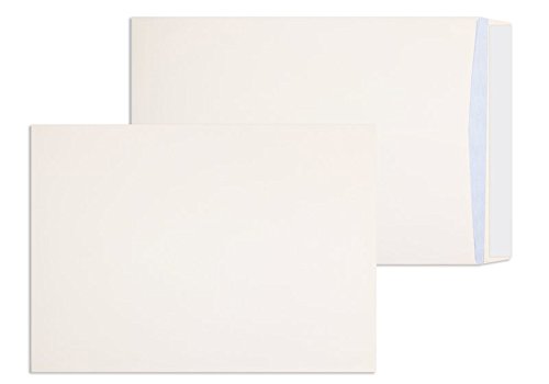125 Stück, Versandtaschen, 324 x 457 mm (DIN C3), Haftklebung mit Abziehstreifen, Gerade Klappe, 120 g/qm Offset, Ohne Fenster, Weiß, Blanke Briefhüllen