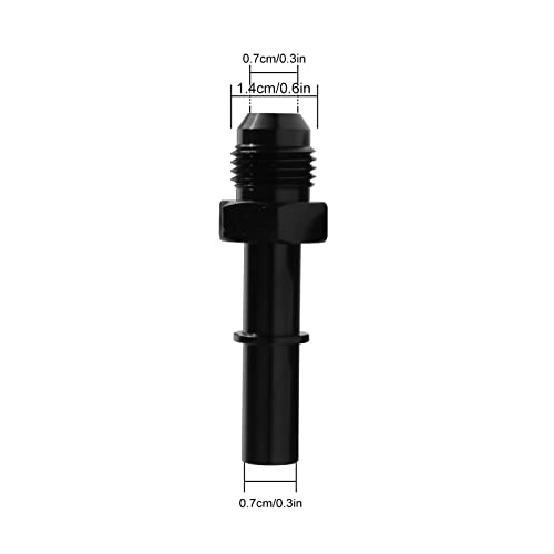 Plusutv 6An Flare To 3/8 Inch Hose Barb Fittings Adapter Fuel Line 6An Male To 3/8 Aluminum Anodized Finish Fuel Line Connector Automotive Replacement Fuel System Fittings Black #TOP2
