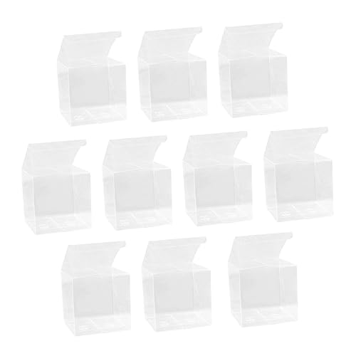 KOCKSHION 10個透明キューブボックス プラスチック パッキングボックス ベビーシャワー 結婚式 誕生日パーティー用 お菓子入れクリアケース