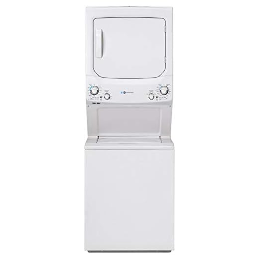 GE GUD27EESNWW 27" Electric Laundry Center with 3.8 cu. ft. Washer Capacity and 5.9 cy. ft. Dryer Capacity in White