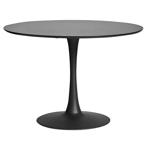 Noorsk Design Mesa de Comedor o Cocina Zurich Redonda (Negro, 100 diámetro)