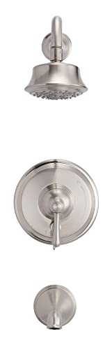 Danze D512157Bstc Opulence 1H Tub & Shower Trim Kit & Treysta Cartridge W/Diverter On Valve & 5 Function Showerhead 2.0Gpm Satin Black, Brushed Nickel #TOP1