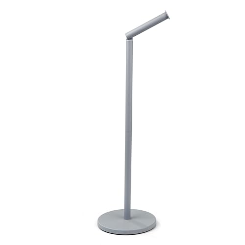 Crystals Portarrollos de papel higiénico de pie – Soporte de papel higiénico 2 en 1 de acero inoxidable, hasta 5 rollos de papel higiénico – Soporte para rollo de papel higiénico sin taladrar (gris)