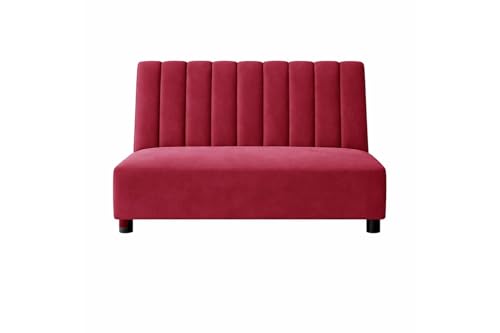 Image of Rosebell Sofa Set with Ottoman Combo 2 Seater Sofa Set with Matching Footrest for Living Room & Bedroom - Red Color