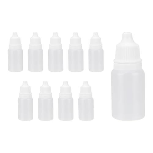 Mesanda ドロッパーボトル 詰め替えボトル 小分け ボトル スポイト 点眼 容器 液体貯蔵用 目薬スポイト瓶 グルーぼとる 液漏れ防止 実験道具 プラスチック 半透明 (5ml 10個)