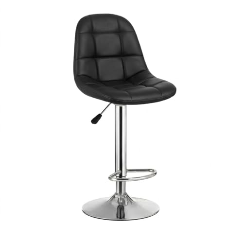 Image of Modern Egg Shape Bar Stool with 360 Swivel | Height Adjustable Bar Chair | Counter Stool & High Chairs | Comfortable for Home, Office, Restaurant Bar, Cafe & Cash Counter - (Black)