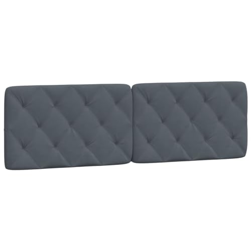 vidaXL Kissen für Kopfteil, Wandpolster Polsterpaneel Bettkopfteil, Rückenkissen Polsterkopfteil Wandkissen Schlafzimmer, Dunkelgrau 160cm Samt