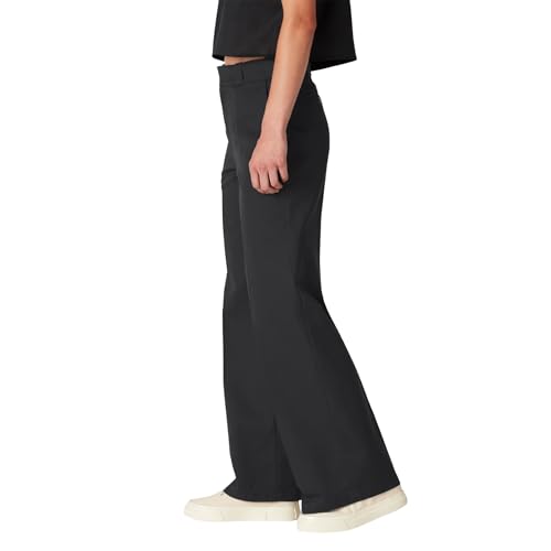 Dickies Women's Wide Leg Work Pants - Heavyweight Twill Fabric High Rise Relaxed Fit Work Pants for Women, Size 10 Regular, Stonewashed Black - image 3