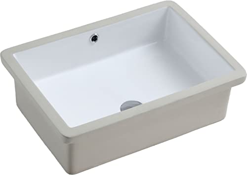 Isla Classic Undermount Lavatory Ceramic Basin Sink, Glossy White Finish