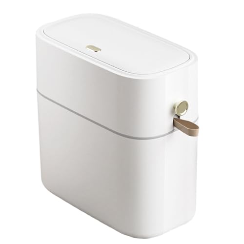 Papelera de baño con tapa – Cubo de basura para baño con tapa | Cubo impermeable a los olores, 8 l fino para espacios estrechos cocina, inodoro interior, acampada debajo del mueble duerme