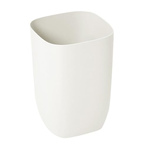 DIKACA Cubo de Basura Pequeño Blanco para Cocina Base Antideslizante Bote de Resistente y Fácil de Limpiar para Oficina y Baño Almacenamiento Compacto para Residuos Domésticos