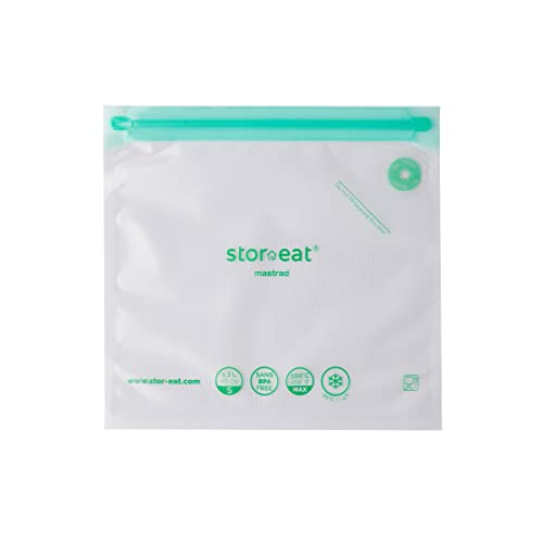 MASTRAD – Sac Intelligent Stor’eat – Sacs Sous Vide Réutilisables - Préserve les Nutriments - Cuisson Saine - Lot de 10-22 x 21 cm – 1,3 L