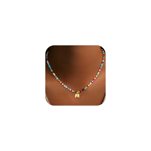 Treasure Bender Mothers Day Gifts for Daughter - Colorful Initial Necklace for Girls Kids, Dainty...