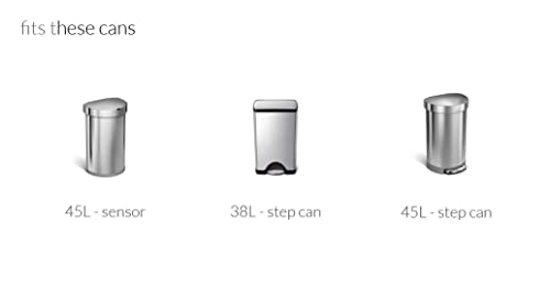 simplehuman Code J 100 Count, Dispenser Pack Custom Fit Liners, Drawstring Trash Bags, 30-45 Liter / 8-12 Gallon, White