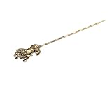 Brass Cigar Pin Spiral Dredge Long Needle Ash Cigar Holder Tool Scorpion Bull Gecko Purse Accessories for Cigars (lion)