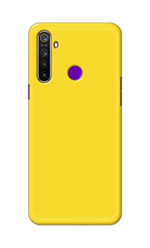 Image of Printed Hard Back Cover Case for Realme 5 | Realme 5s | Realme 5i | Realme Narzo 10 Back Cover (Plain Yellow) -1803