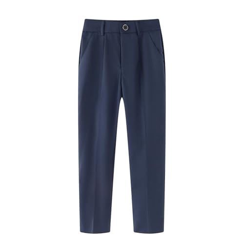 hileelang boys girls school uniform pants kids dress slacks pants elastic classic trousers 5-16 years