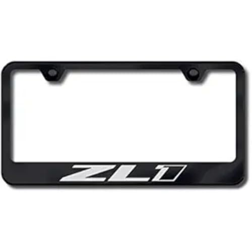Marco para matrícula de coche ZL1 negro en acero inoxidable