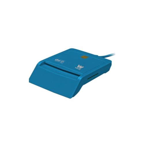 Woxter Lector Dni Combo - Lector DNI electrónico, Compatible con Las Tarjetas Smart Cards o Tarjetas Inteligentes, con 3 Ranuras para Tarjetas, Color Azul