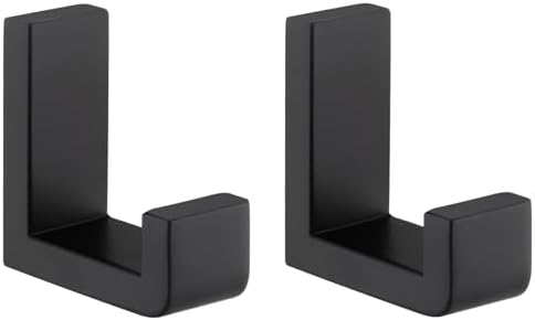 VOROMADU Wall Mount Coat Hooks 3-Pack - Sturdy Aluminum Towel Hooks For Bathroom, Kitchen, Office, Black