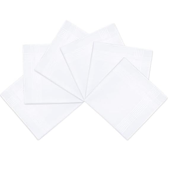 ™ Ladies Handkerchiefs | Women's 100% Soft Cotton Handkerchief Microfiber Large Size -Soft and Super Absorbent | White (46cm X 46cm)-image-30