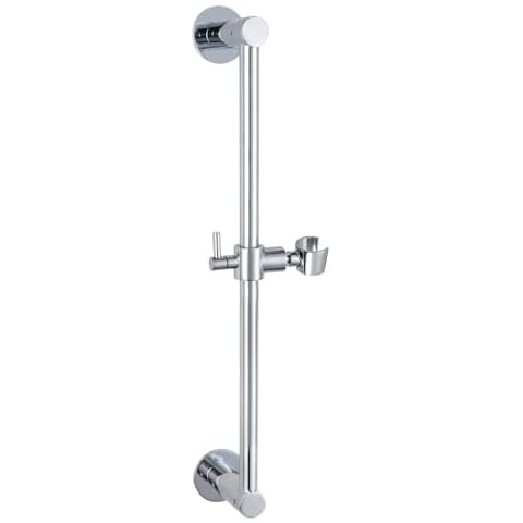 Shower Slide Bar Adjustable Handheld Shower Head Holder Wall Mount - 15inch All-Metal Shower Head Slide Bar Compatible with Bathroom Drill Free Glue Installation - Brushed Cover