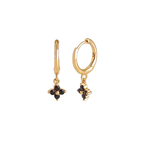 Pendientes de aro para Mujer, Pendientes con Forma de Copo de Nieve y circonita de Diamantes de Colores, Pendientes Piercing, Pendientes de joyería