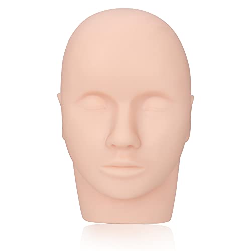 BEYELIAN Eyelash Mannequin Head, Makeup Mannequin Head for Eyelash Extension Training, Doll Face Flat, Soft-Touch, Easy to Use