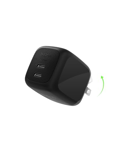 Image of Belkin 2-Port USB C Charger Block 67W, Dual-Port GaN Charger w / 2X USB C Ports, Fast Charging for MacBook, iPhone 17, iPad Pro, Chromebook, Galaxy S25 Ultra, Pixel 10, & More - Travel Essentials
