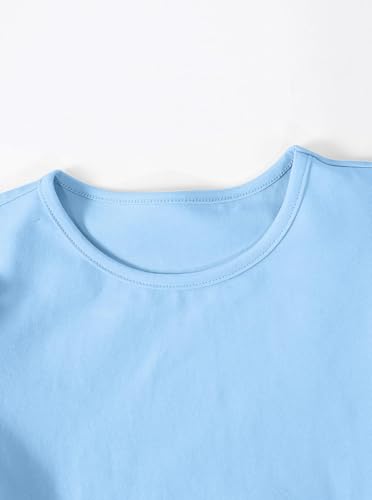 Image of Girls' Summer Shirts Cute Tops Ruffle Sleeve Crew Neck Casual Tees