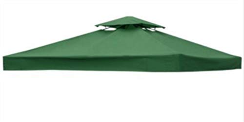 Toldo impermeable verde 300D de doble nivel de 3 x 3 m, cubierta de repuesto para patio, pabellón, ideal para cenadores de 10 x 10 pies