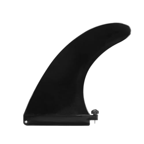 Generic Premium SUP Single Center Fin: No-Tool Installation with Screw, Fiberglass Reinforced Replacement Fin for Paddle Boards, Large, black