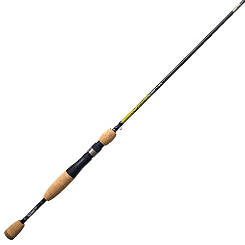 Quantum Qx36 Spinning Fishing Rod, 7-Foot 2-Piece Im7 Graphite Fishing Pole, Split-Grip Cork Handle, Dynaflow Aluminum-Oxide Guides, Fast Action, Medium Power, Silver #TOP8