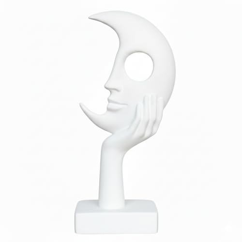 Escultura Abstracta Cara Blanca, Decoración Moderna
