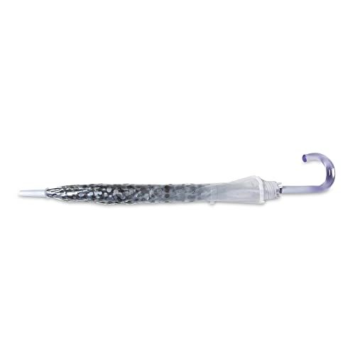 ShedRain Clear Bubble Umbrella – See Through, Rain & Windproof Umbrella - Perfect for Weddings, Prom, Graduation - Automatic Open, Silver Dots Design