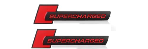 2pcs Metal Supercharged Logo car Emblem Premium Auto Badge Rear